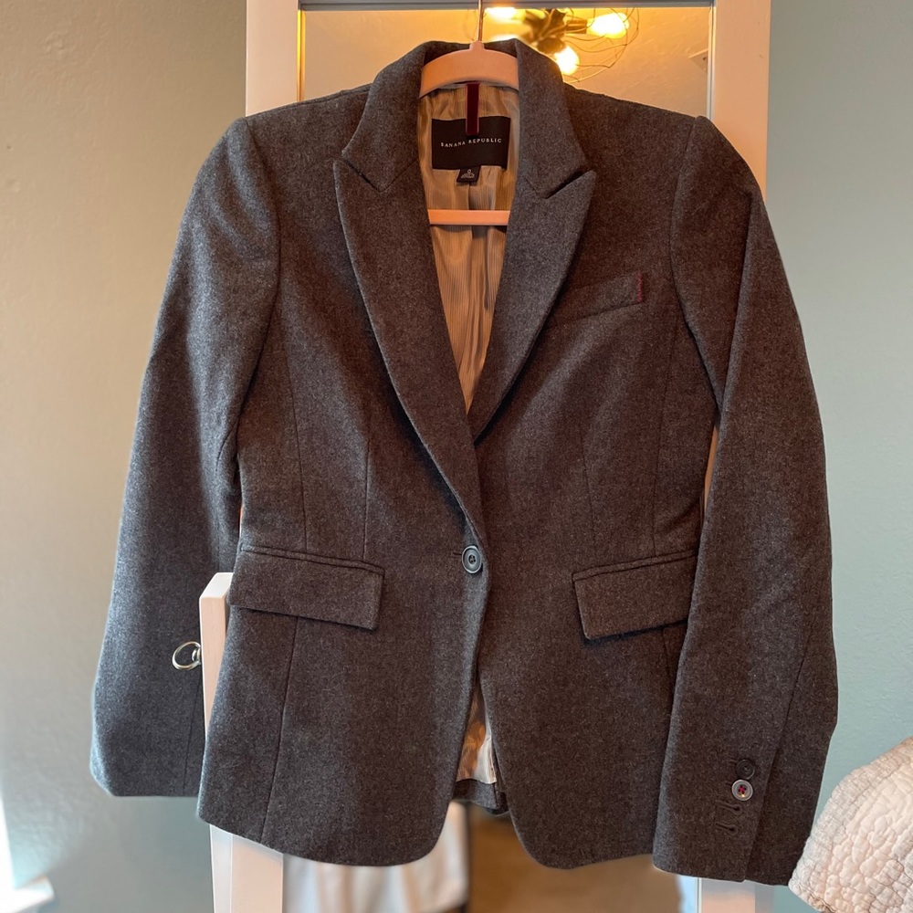 Banana Republic Gray Wool Blazer